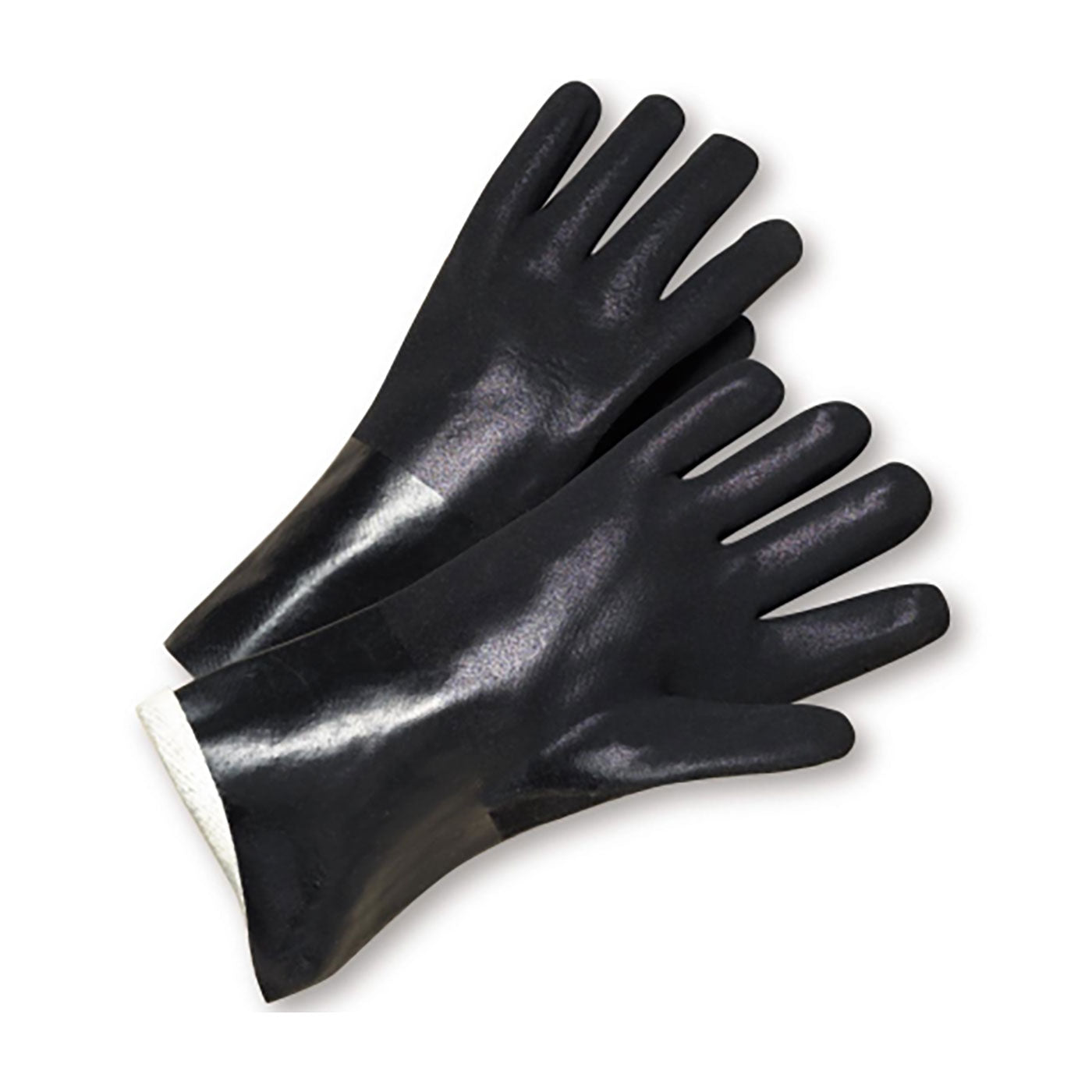 PVC-Handschuhe, gefüttert, raue Oberfläche, 14 Zoll