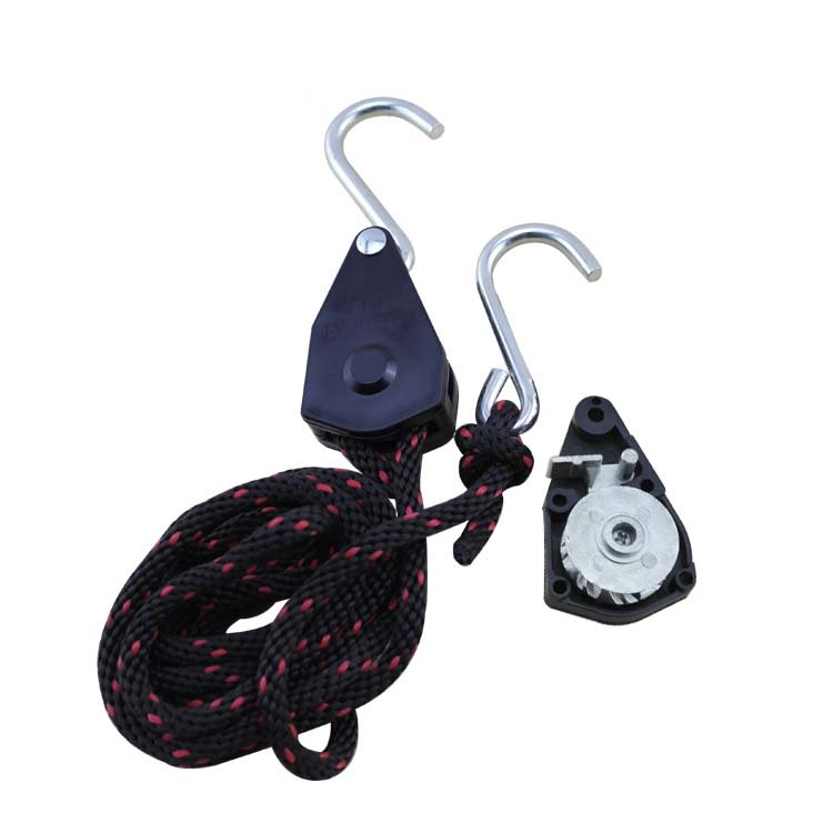Locking Ratchet Pulley - 1/4 Rope - 150 lbs Capacity - 5 gallons or less